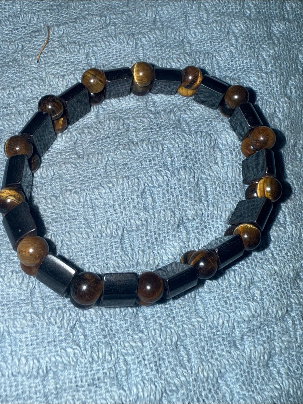 Tiger Eye Hematite Beads Dual Protection Stretch Bracelet Double Layer Crystals